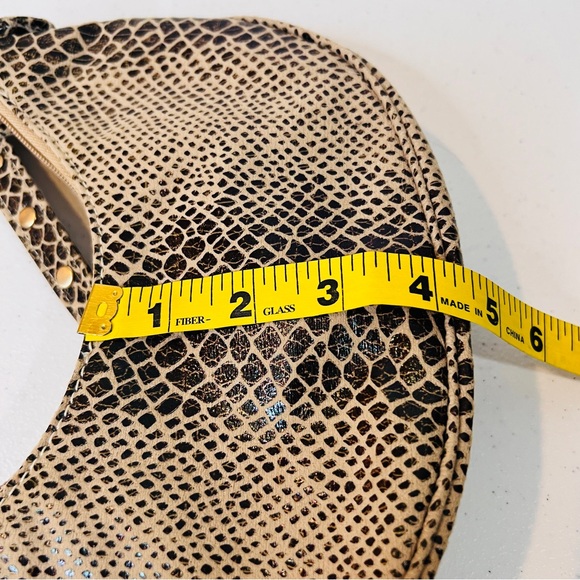 Nine West Baguette Mini Shoulder Bag Brown Tan Reptile Print Faux Leather - Picture 8 of 10